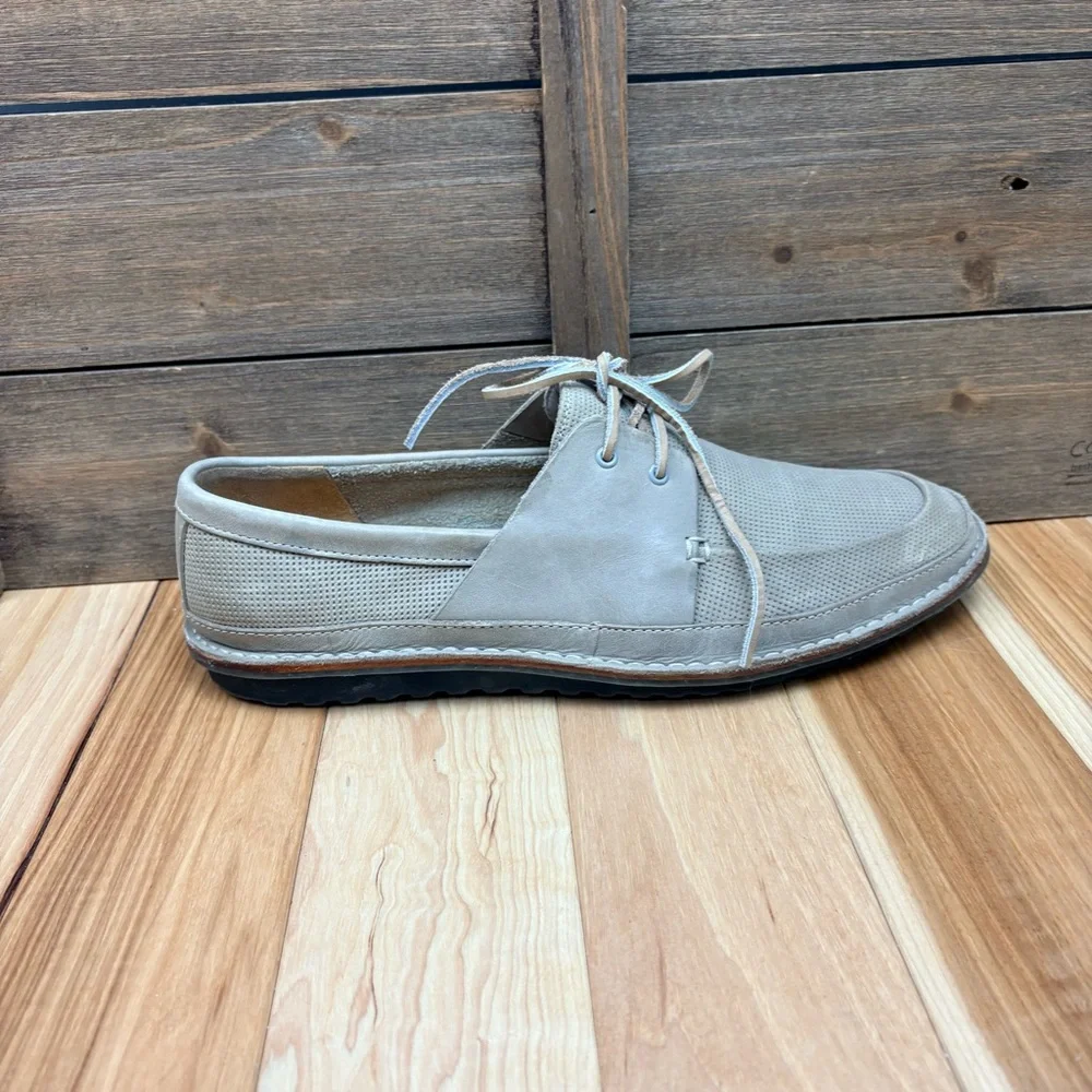 Clarks Grafted Sail Boat Shoe Gray Perforated Leather Men’s Sz 10.5